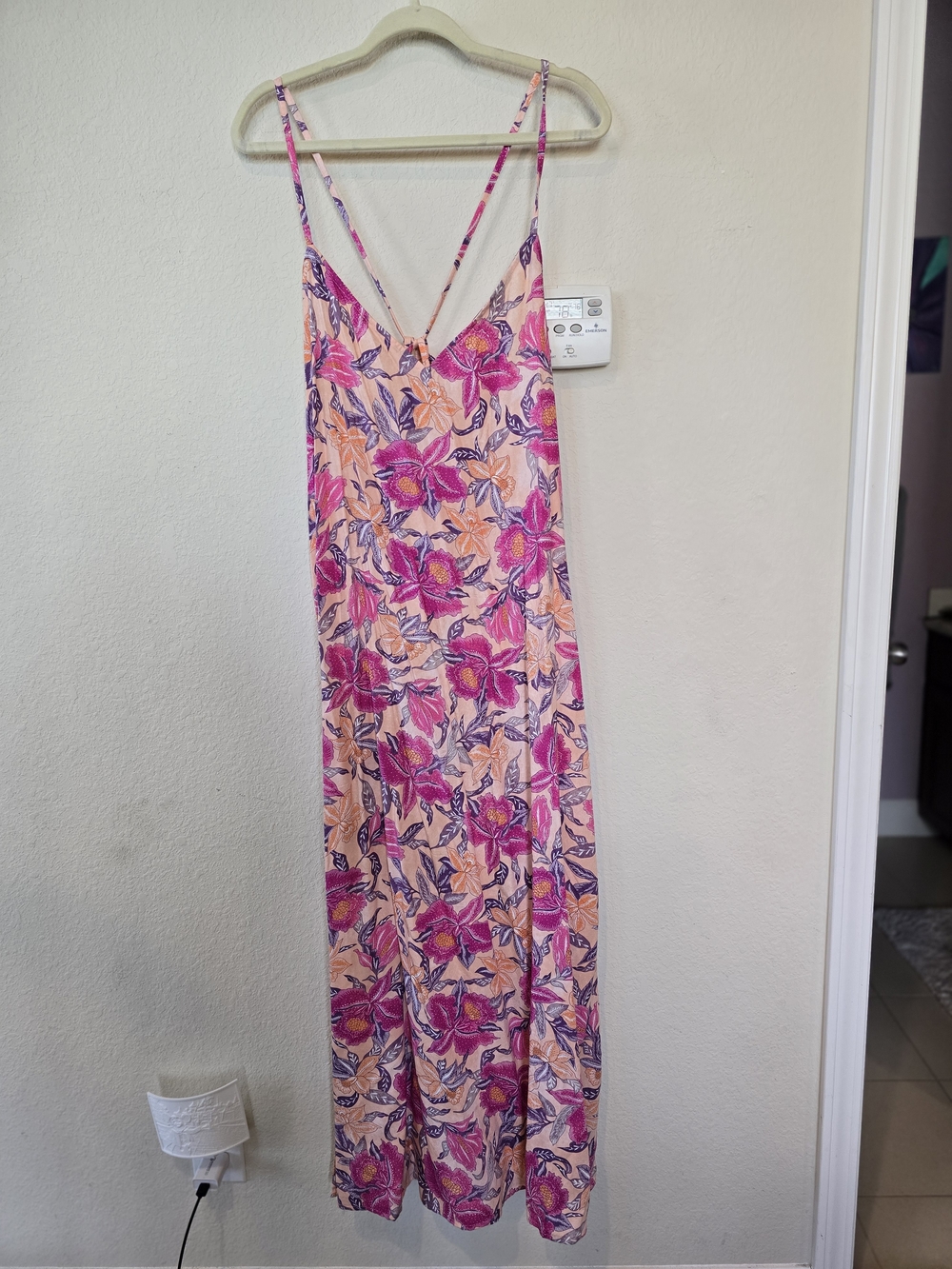NWT Old Navy Peach Floral Maxi Slip Dress Sz 2XL